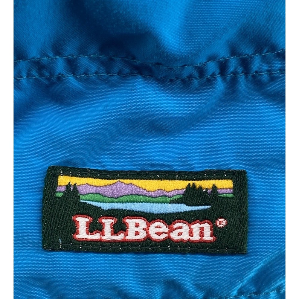 L L Bean Vintage Quarter Zip Pull Over Lg with Kangaroo Pocket Teal‎ Blue - Picture 4 of 5